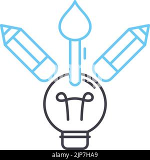 icona della linea creativa, simbolo del contorno, illustrazione vettoriale, segno concettuale Illustrazione Vettoriale