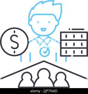 icona della linea posteriore, simbolo di contorno, illustrazione vettoriale, simbolo concettuale Illustrazione Vettoriale