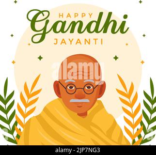 appartamento gandhi jayanti 2nd ottobre illustrazione Illustrazione Vettoriale