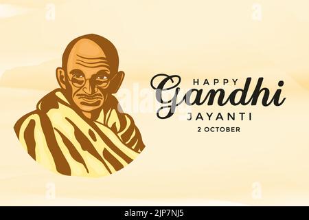 disegno a mano gandhi jayanti 2nd ottobre sfondo illustrazione Illustrazione Vettoriale