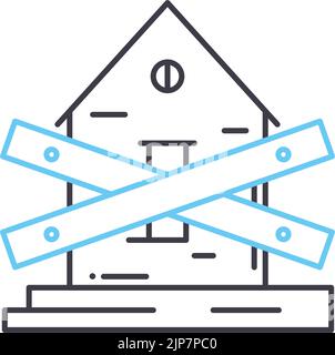 icona della linea di sfratto, simbolo del contorno, illustrazione vettoriale, simbolo del concetto Illustrazione Vettoriale