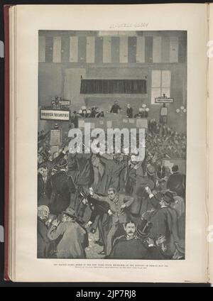 Il panico recente - scena nella borsa di New York la mattina di venerdì 5th maggio - disegnato da Charles Broughton da schizzi sul posto. Foto Stock