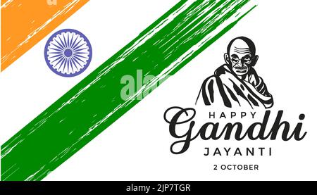 felice gandhi jayanti 2nd ottobre illustrazione Illustrazione Vettoriale