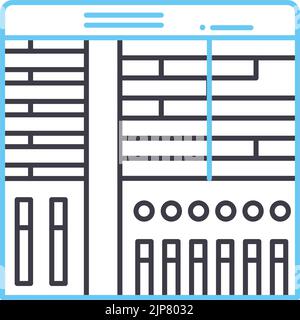 icona della linea software daw, simbolo di contorno, illustrazione vettoriale, segnale concettuale Illustrazione Vettoriale
