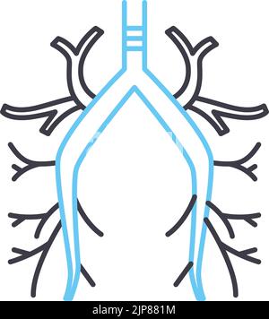 icona della linea del bronco, simbolo del contorno, illustrazione vettoriale, segnale concettuale Illustrazione Vettoriale