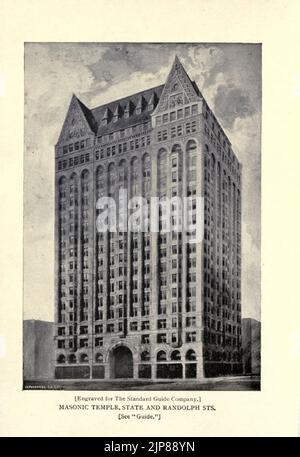 Masonic Temple state e Randolph sts. Dal libro Chicago, la meravigliosa città dell'ovest : una storia, un'enciclopedia e una guida : 1893 : illustrato da John Joseph Flinn, editore Chicago : Flinn & Sheppard Foto Stock