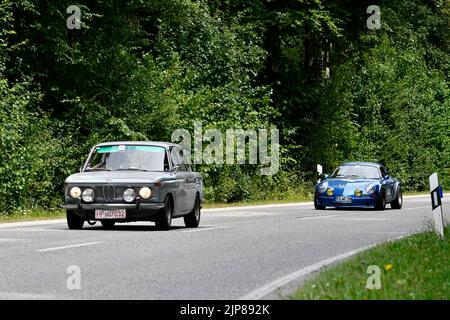 Olympia Rallye 72, 72´, 1972, 50 anni di rinascita, 50 anni di anniversario, 22, 2022, gara, Rally, Auto, Oldtimer, Vintage, BMW, Renault Alpine, Foto Stock