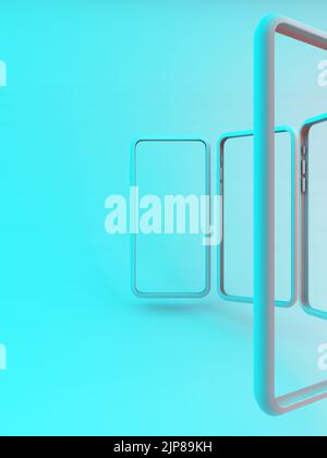 Rendering 3D - Riassunto sfondo telefono. Foto Stock