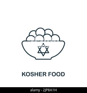 Icona Kosher Food. Linea semplice icona per modelli, web design e infografiche Illustrazione Vettoriale