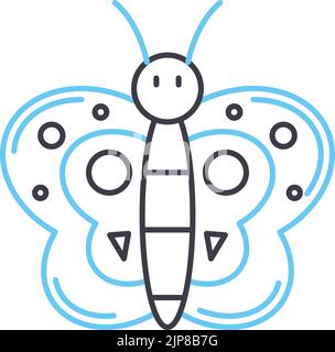 icona della linea della farfalla di pasqua, simbolo del contorno, illustrazione vettoriale, simbolo del concetto Illustrazione Vettoriale