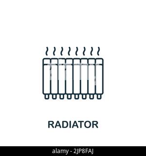 Icona radiatore. Linea semplice icona per modelli, web design e infografiche Illustrazione Vettoriale