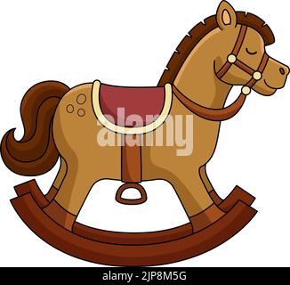 Illustrazione della Clipart colorata del cartoon del cavallo oscillante Illustrazione Vettoriale