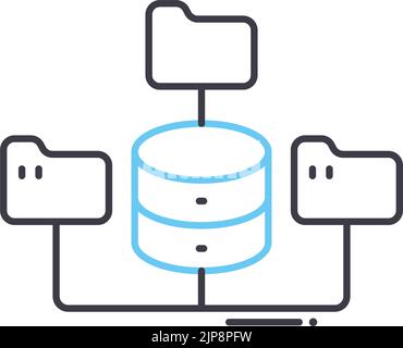 icona della linea del diagramma organizzativo, simbolo di contorno, illustrazione vettoriale, simbolo concettuale Illustrazione Vettoriale