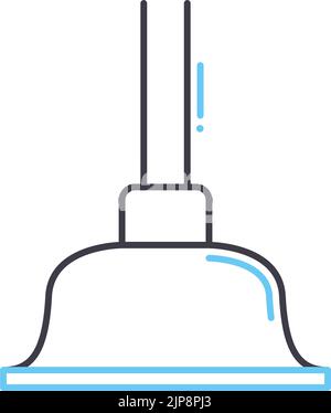 icona della linea del pistone, simbolo di contorno, illustrazione vettoriale, segnale concettuale Illustrazione Vettoriale