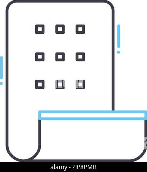 icona della linea del display mobile flessibile, simbolo di contorno, illustrazione vettoriale, simbolo concettuale Illustrazione Vettoriale
