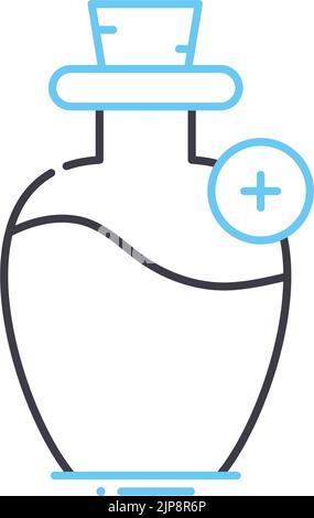 icona della linea di mania potion, simbolo di contorno, illustrazione vettoriale, segnale concettuale Illustrazione Vettoriale