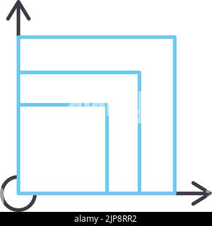 icona della linea di scalabilità, simbolo di contorno, illustrazione vettoriale, simbolo concettuale Illustrazione Vettoriale