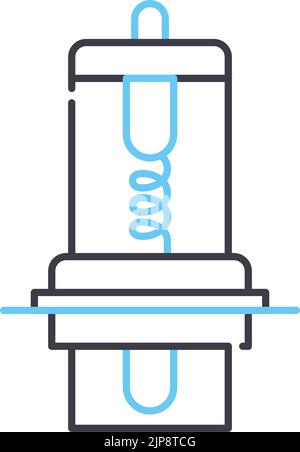 icona della linea della candela, simbolo di contorno, illustrazione vettoriale, segnale concettuale Illustrazione Vettoriale
