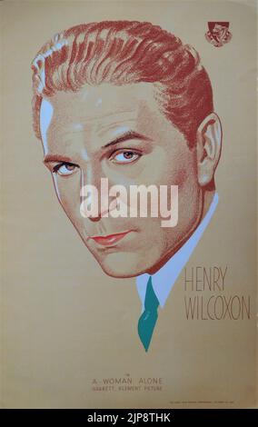 Illustrazione promozionale Ritratto di HENRY WILCOXON da GENERAL FILM DISTRIBUTORS Ltd. Brochure Supplement from the October 16th 1935 Edition of the British Trade Magazine THE DAILY FILM Renter Foto Stock