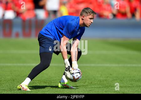 Nottingham, Regno Unito, 14th agosto 2022. Portiere della Foresta di Nottingham, Wayne Hennessy durante la partita della Premier League tra la Foresta di Nottingham e il West Ham United al City Ground, Nottingham, domenica 14th agosto 2022. (Credit: Jon Hobley | NOTIZIE MI) Credit: NOTIZIE MI & Sport /Alamy Live News Foto Stock