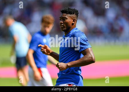 Nottingham, Regno Unito, 14th agosto 2022. Taiwo Awoniyi della Foresta di Nottingham durante la partita della Premier League tra la Foresta di Nottingham e il West Ham United al City Ground di Nottingham domenica 14th agosto 2022. (Credit: Jon Hobley | NOTIZIE MI) Credit: NOTIZIE MI & Sport /Alamy Live News Foto Stock