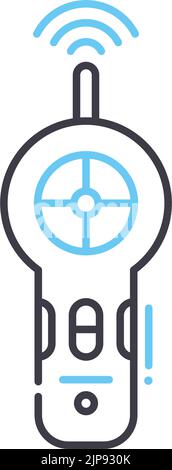 icona della linea del telecomando, simbolo di contorno, illustrazione vettoriale, segnale concettuale Illustrazione Vettoriale