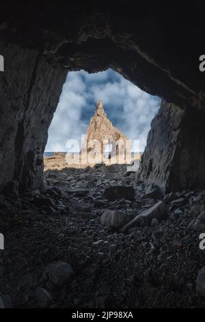 rocky, asturie, playa de campiecho, rockies Foto Stock