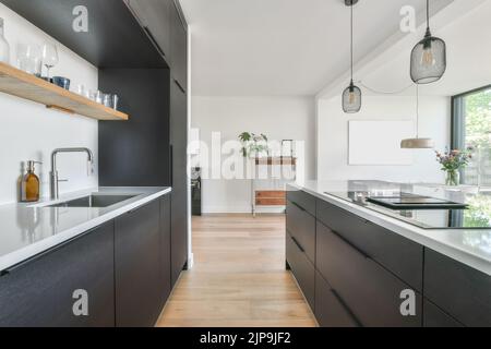 cucina, appartamento, cucina abitabile, cucina abitabile, appartamenti, cucine domestiche Foto Stock