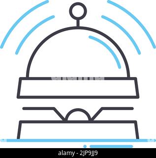 icona della linea dei servizi di suoneria, simbolo di contorno, illustrazione vettoriale, segnale concettuale Illustrazione Vettoriale