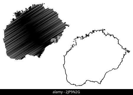 Isola di Alegranza (Regno di Spagna, Isole Canarie, arcipelago Chinijo) mappa vettore illustrazione, schizza traccia mappa Alegranza Illustrazione Vettoriale