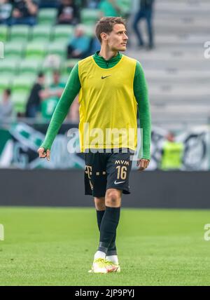 Budapest, Ungheria – 4 maggio 2022. Ferencvaros centrocampista Kristoffer Zachariassen prima della partita Ungherese OTP Bank Liga Gameweek 31 Ferencvaros vs Zalaeg Foto Stock