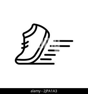 Icona del piede di corsa. Icona vettoriale plantare per il web design isolato su sfondo bianco Illustrazione Vettoriale