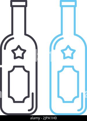 icona della linea vodka, simbolo del contorno, illustrazione vettoriale, simbolo del concetto Illustrazione Vettoriale