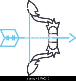 icona della linea di avvio, simbolo di contorno, illustrazione vettoriale, segnale concettuale Illustrazione Vettoriale