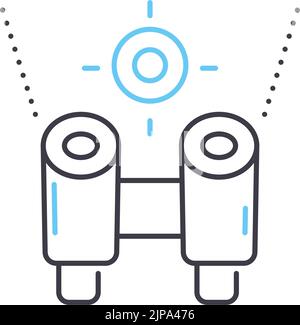 icona della linea di messa a fuoco futura, simbolo di contorno, illustrazione vettoriale, segnale concettuale Illustrazione Vettoriale