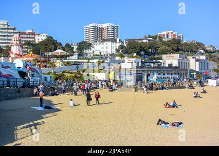 Bournmouth, Dorset, Inghilterra, Regno Unito, spiagge e Pier e zip Wire. Foto Stock