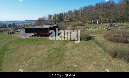 Veduta aerea dal mondo celtico alla montagna Faith a Glauberg, Germania Foto Stock