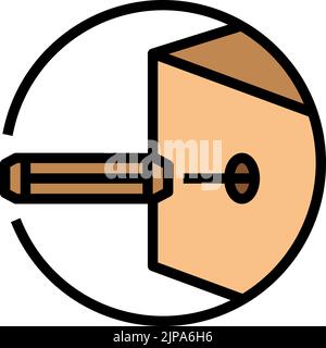 inserire il tassello per mobili montaggio mobili colore icona vettore illustrazione Illustrazione Vettoriale
