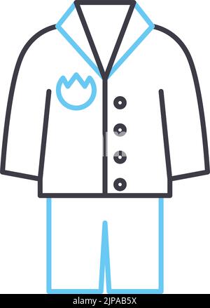 icona della linea di pigiama, simbolo di contorno, illustrazione vettoriale, simbolo concettuale Illustrazione Vettoriale