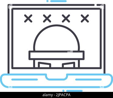icona della lenza password, simbolo di contorno, illustrazione vettoriale, simbolo concettuale Illustrazione Vettoriale