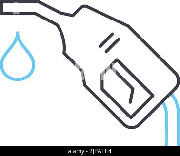 icona tubazione carburante, simbolo di contorno, illustrazione vettoriale, segnale concettuale Illustrazione Vettoriale