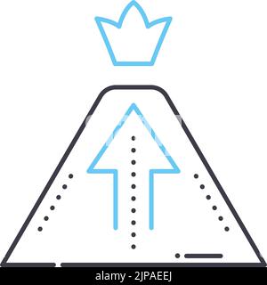 icona del re della linea collinare, simbolo del contorno, illustrazione vettoriale, segnale concettuale Illustrazione Vettoriale