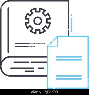 icona della linea delle guide obbligatorie, simbolo di contorno, illustrazione vettoriale, simbolo concettuale Illustrazione Vettoriale