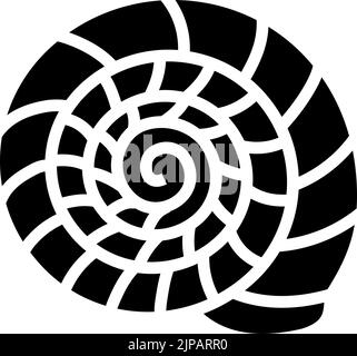 disegno del vettore dell'icona del glyph della spiaggia di seashell di spirale Illustrazione Vettoriale