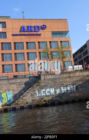 ARD Hauptstadtstudio am Spreeufer, Deutschland, Berlino Foto Stock