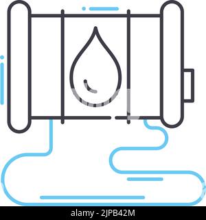 icona della linea di fuoriuscita dell'olio, simbolo di contorno, illustrazione vettoriale, segnale concettuale Illustrazione Vettoriale