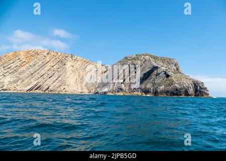 Cabo Espichel è un capo situato sulla costa occidentale della parrocchia civile di Castelo, comune di Sesimbra, nel distretto portoghese di Setúbal. Foto Stock