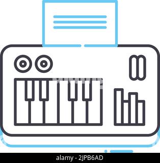 icona della linea del tastierino, simbolo di contorno, illustrazione vettoriale, segnale concettuale Illustrazione Vettoriale