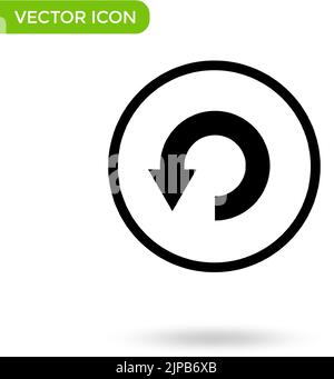 icona a forma di freccia circolare. icona minima e creativa isolata su sfondo bianco. simbolo dell'illustrazione vettoriale. Illustrazione Vettoriale