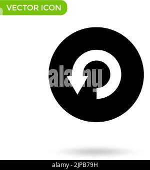 icona a forma di freccia circolare. icona minima e creativa isolata su sfondo bianco. simbolo dell'illustrazione vettoriale. Illustrazione Vettoriale